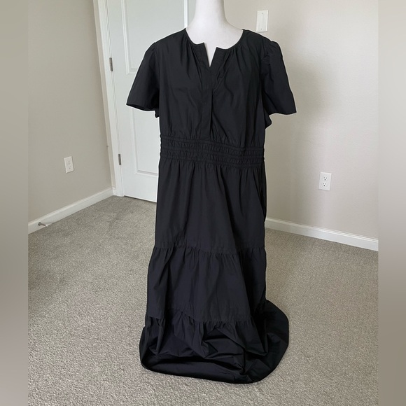 Quince Dresses & Skirts - NWT Quince 100% Organic Cotton Dark Navy Tiered Maxi Dress Size 2X